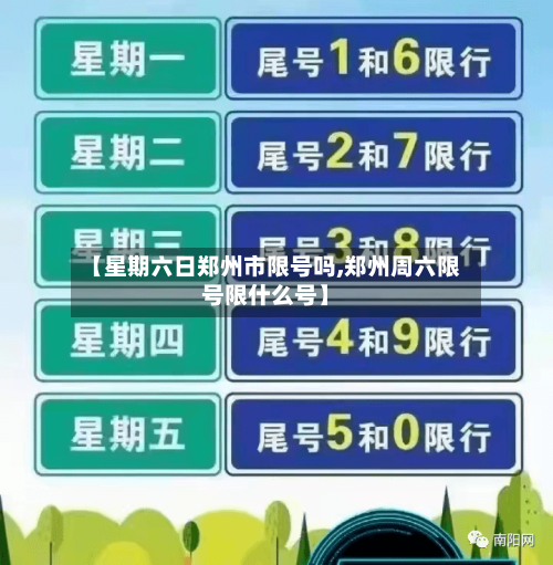 【星期六日郑州市限号吗,郑州周六限号限什么号】