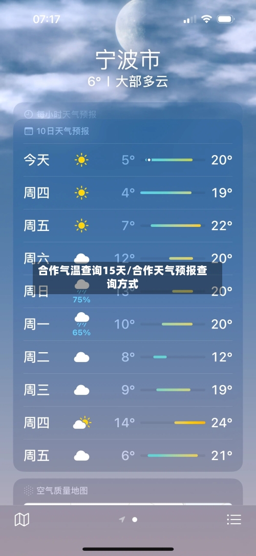 合作气温查询15天/合作天气预报查询方式