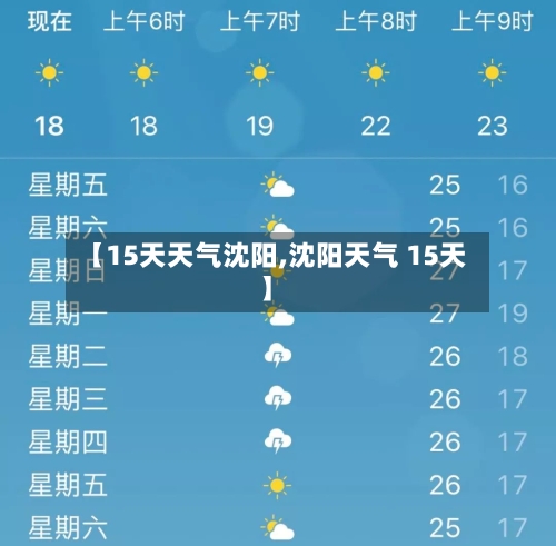 【15天天气沈阳,沈阳天气 15天】