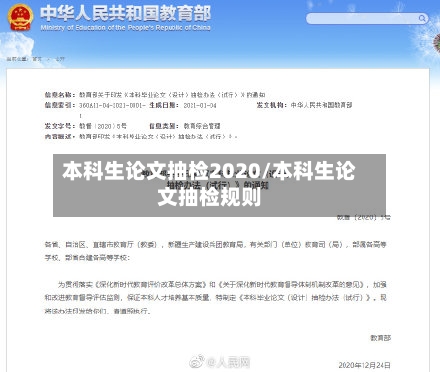 本科生论文抽检2020/本科生论文抽检规则