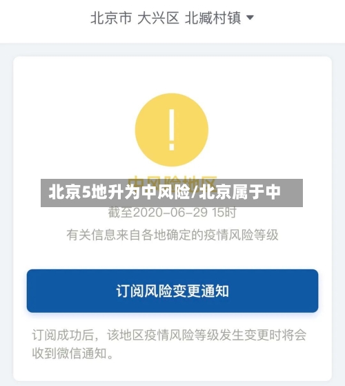 北京5地升为中风险/北京属于中