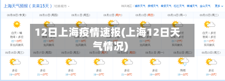 12日上海疫情速报(上海12日天气情况)