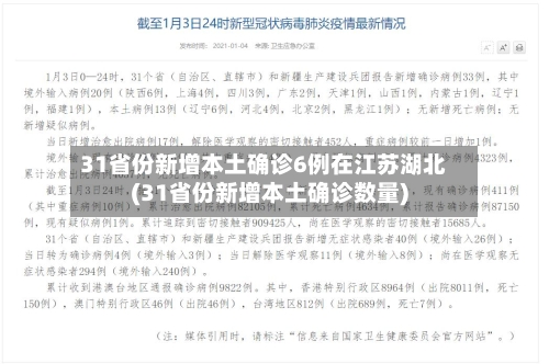 31省份新增本土确诊6例在江苏湖北(31省份新增本土确诊数量)