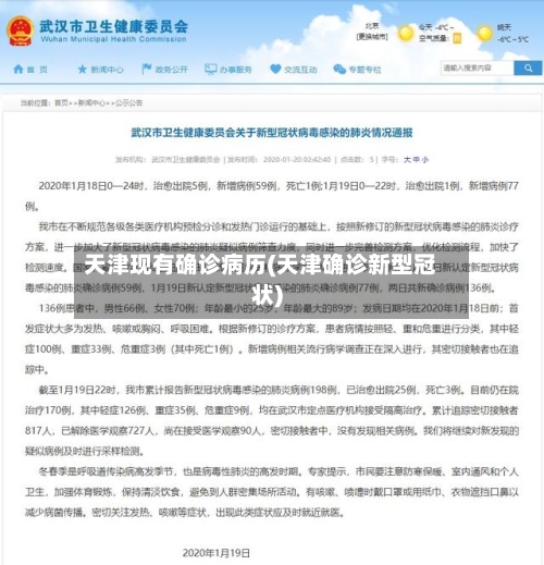 天津现有确诊病历(天津确诊新型冠状)