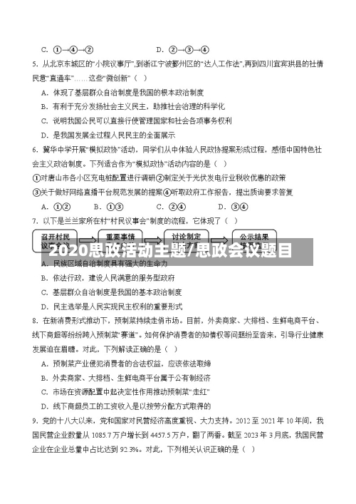 2020思政活动主题/思政会议题目