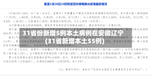 31省份新增5例本土病例在安徽辽宁(31省新增本土55例)