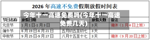 今年十一高速免费吗(今年十一高速免费几天)