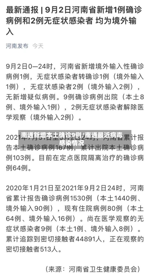 南通新增本土确诊9例/南通最近病毒感染情况