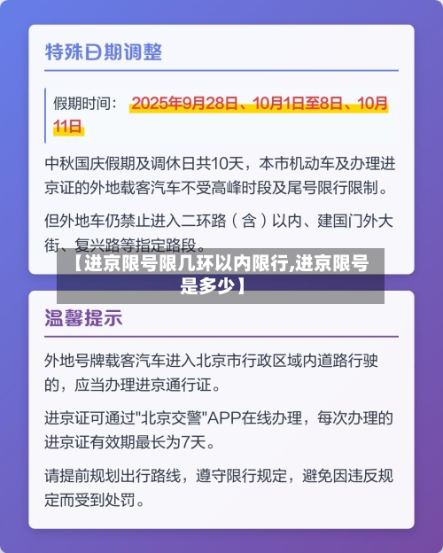【进京限号限几环以内限行,进京限号是多少】