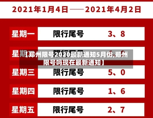 【郑州限号2020最新通知5月份,郑州限号吗现在最新通知】