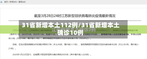 31省新增本土112例/31省新增本土确诊10例