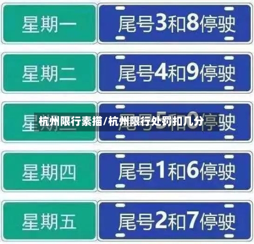 杭州限行素描/杭州限行处罚扣几分