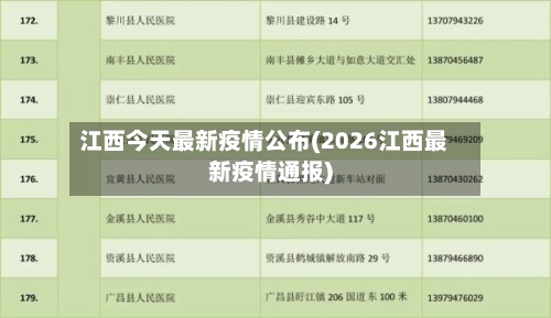 江西今天最新疫情公布(2026江西最新疫情通报)