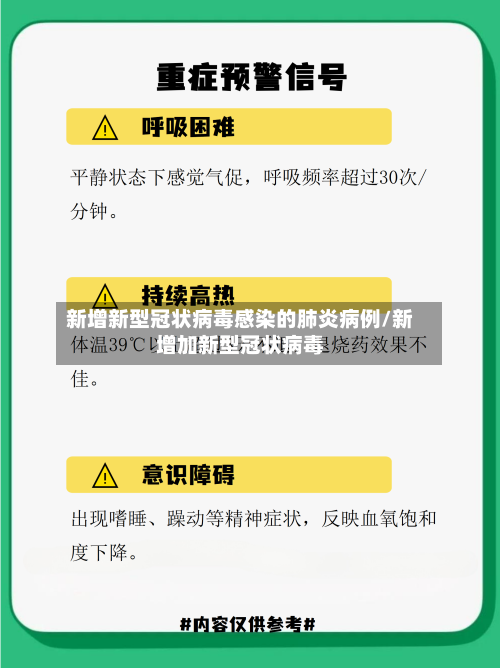 新增新型冠状病毒感染的肺炎病例/新增加新型冠状病毒