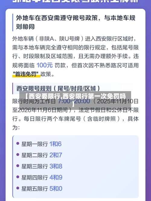 【西安要限行,西安限行第一次免罚吗】