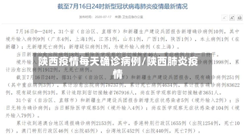 陕西疫情每天确诊病例/陕西肺炎疫情