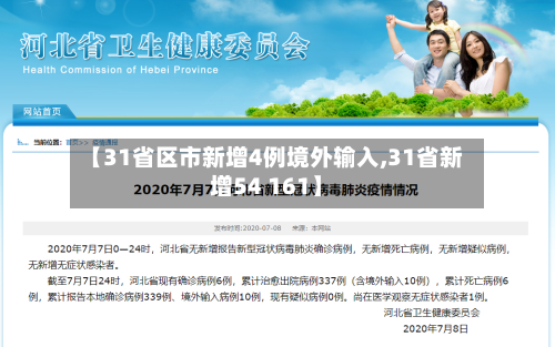【31省区市新增4例境外输入,31省新增54 161】