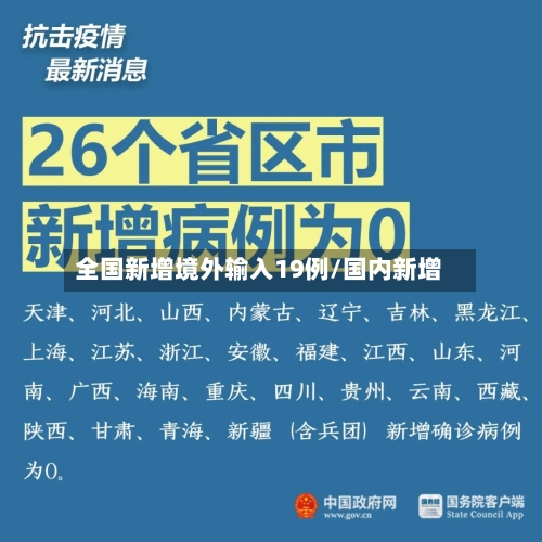 全国新增境外输入19例/国内新增