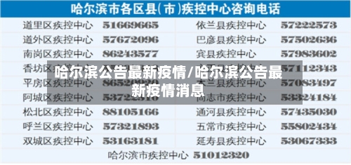 哈尔滨公告最新疫情/哈尔滨公告最新疫情消息