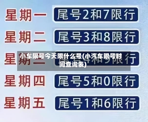 小车限号今天限什么号(小汽车限号时间查询表)
