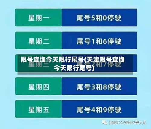 限号查询今天限行尾号(天津限号查询今天限行尾号)