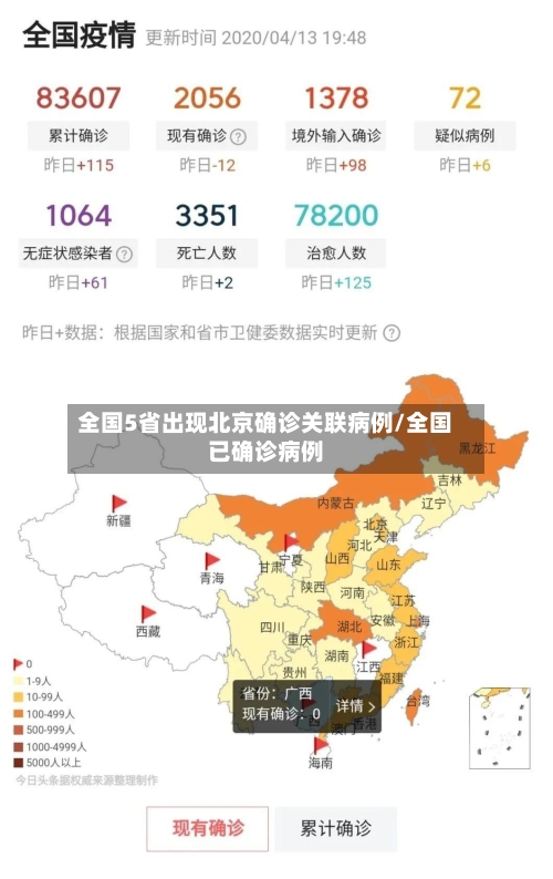 全国5省出现北京确诊关联病例/全国已确诊病例