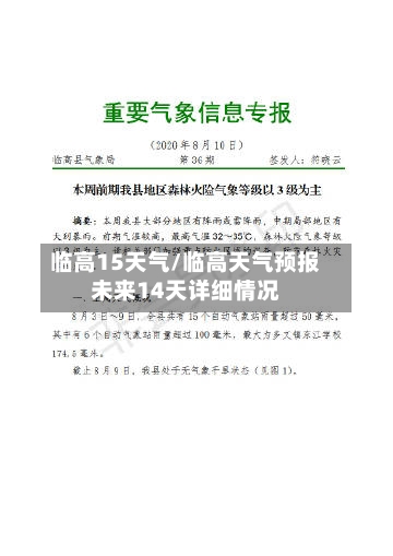 临高15天气/临高天气预报未来14天详细情况