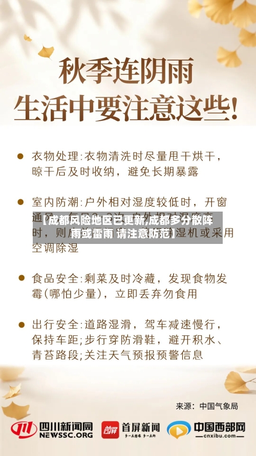 【成都风险地区已更新,成都多分散阵雨或雷雨 请注意防范】